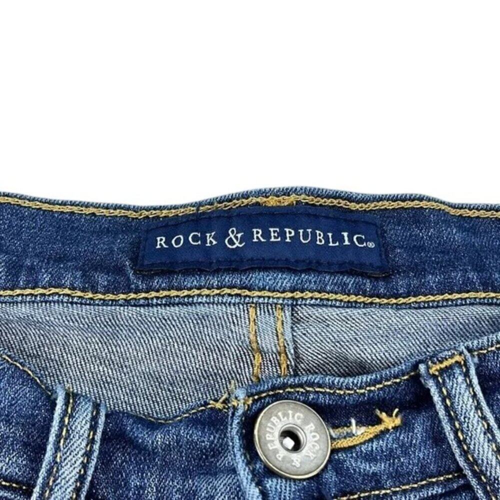 Rock & Republic Jeans Shorts Red, White Size 6 - Picture 10 of 12